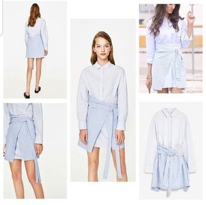 Zara Contrast Stripe Wrap Dress